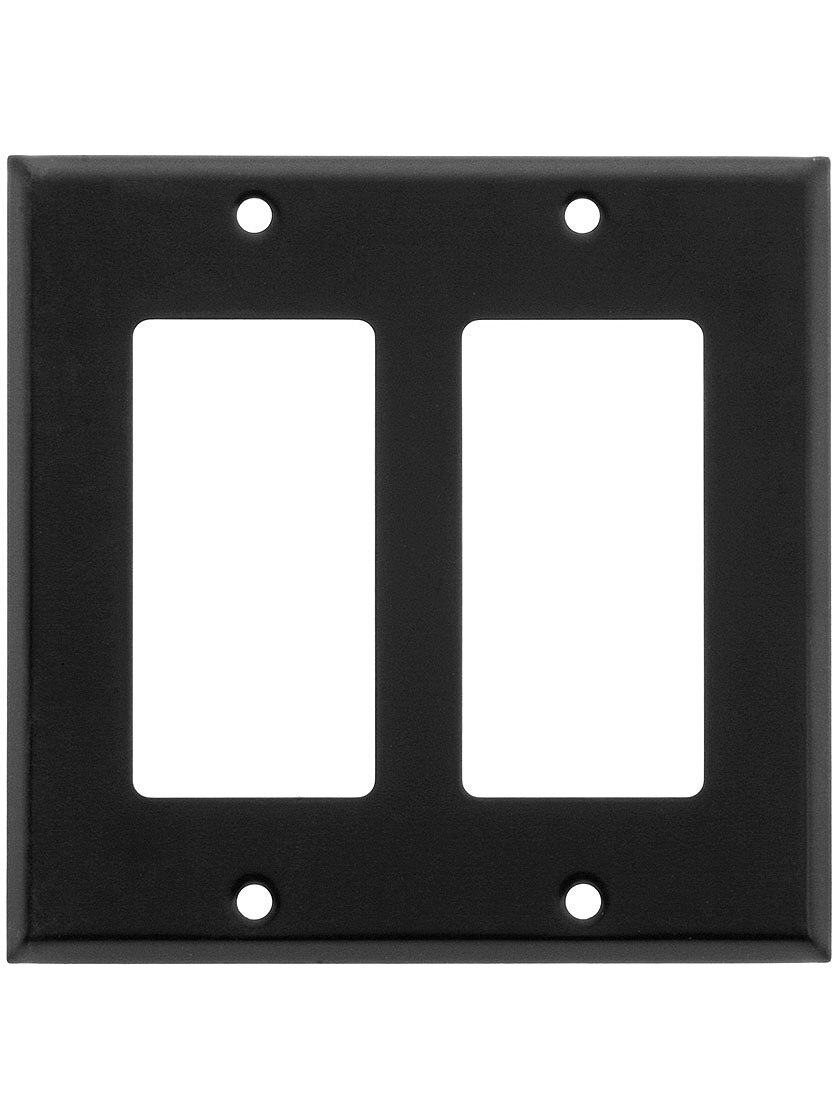 Classic Double Gang GFI Cover Plate In Pressed Brass or Steel